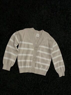 abercrombie kids Beige and White Striped Cardigan